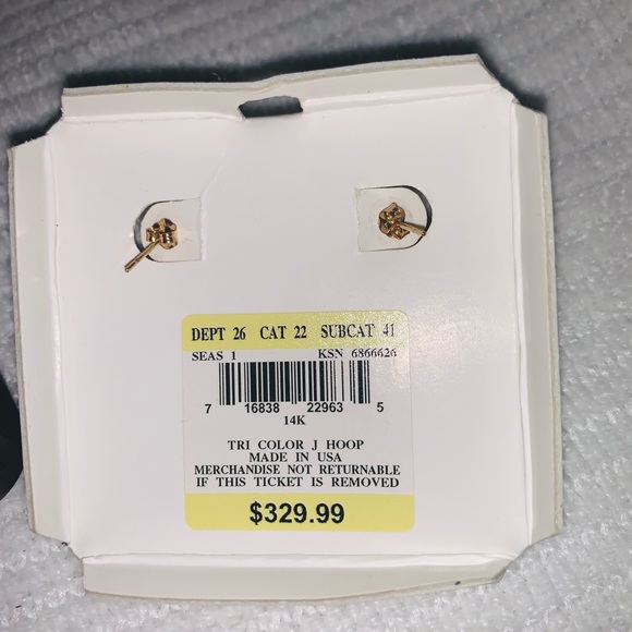 Vintage Sears 14K gold meet in the middle, crossover hoop earring - Picture 2 of 5